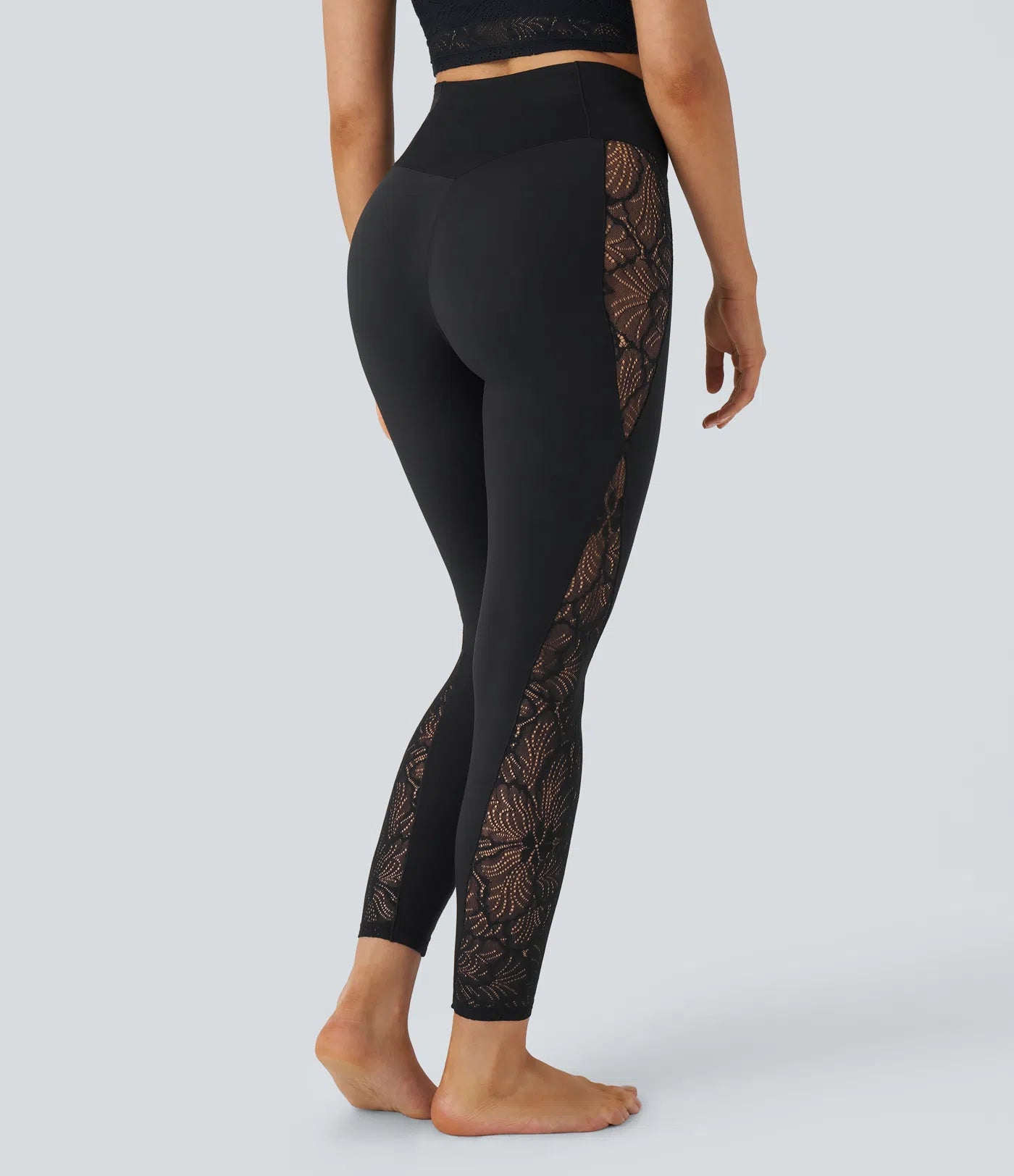 Halara Softlyzero™ High Waisted Crossover Contrast Lace