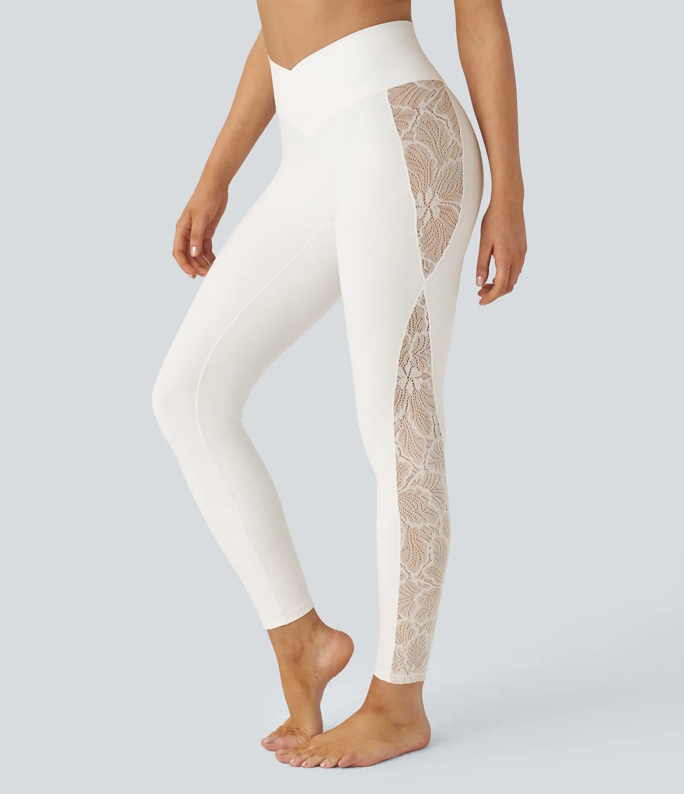 Halara Softlyzero™ High Waisted Crossover Contrast Lace