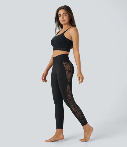 Halara Softlyzero™ High Waisted Crossover Contrast Lace