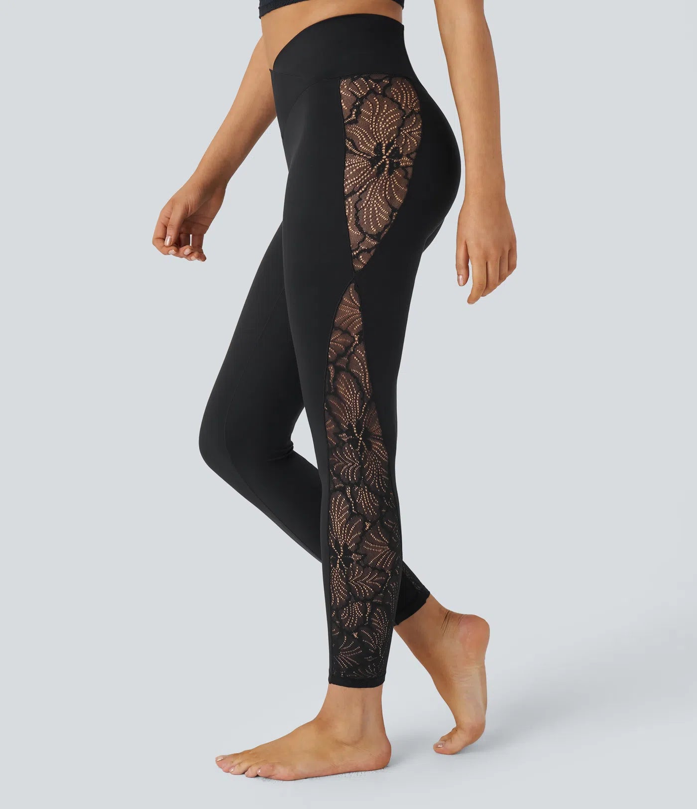 Halara Softlyzero™ High Waisted Crossover Contrast Lace